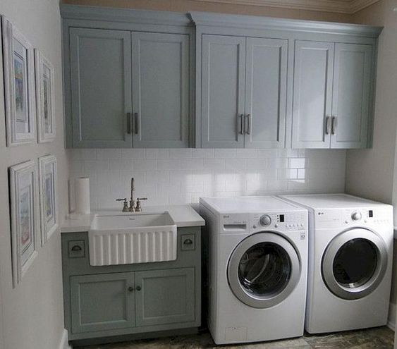 A New Guest Bath And Laundry Room Were Installed Laundry Room