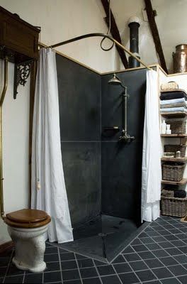 Steampunk Bathroom Curtain