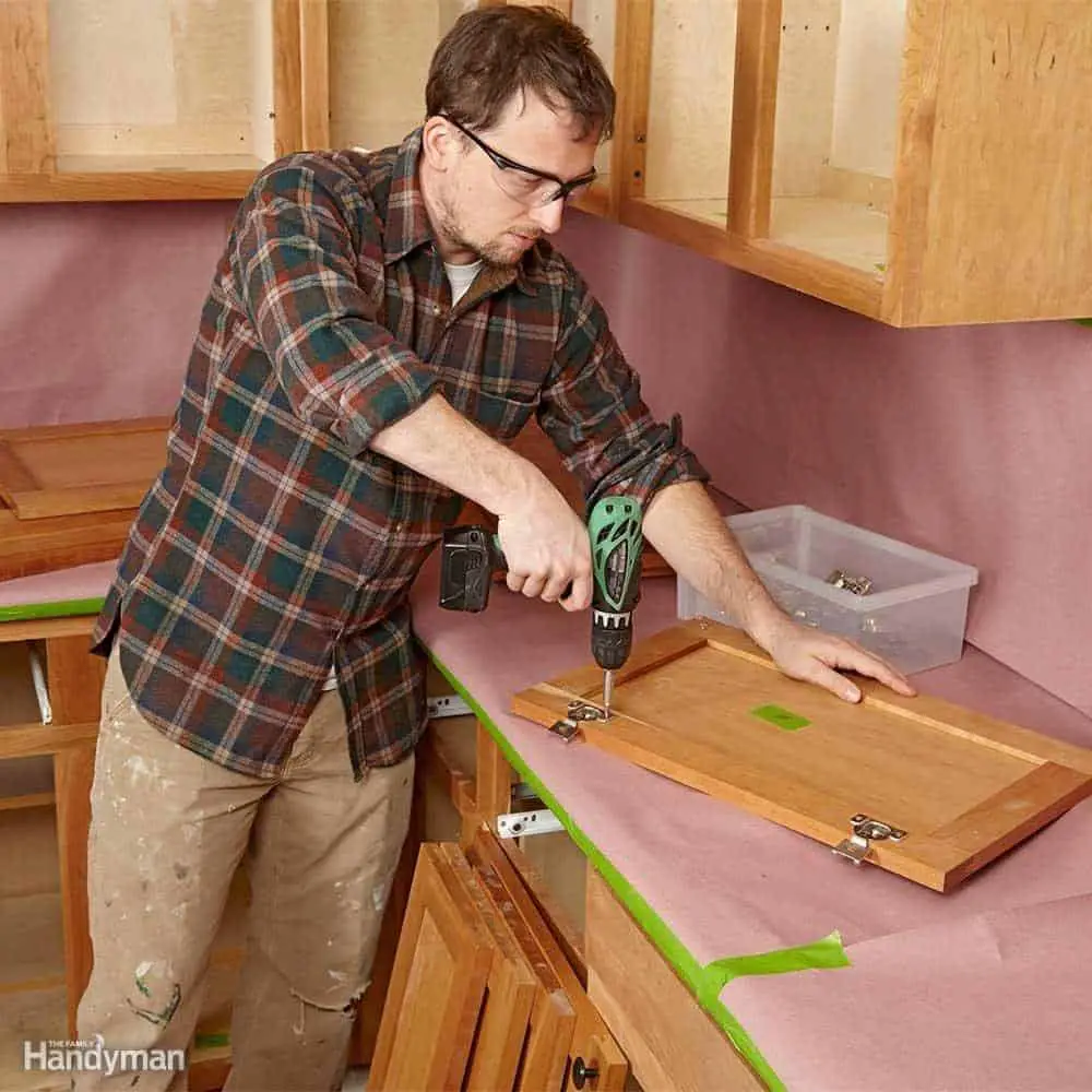Remove drawer fronts, doors, and hardware