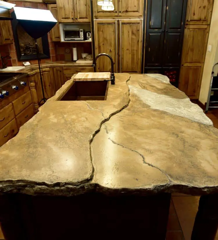 Rocky and Eye-Catching Concrete Countertops