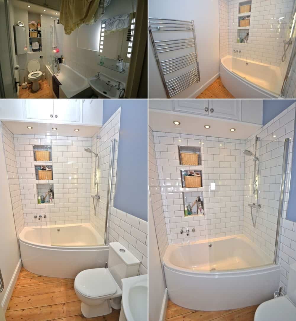 A Corner Bathtub and Shower Combo