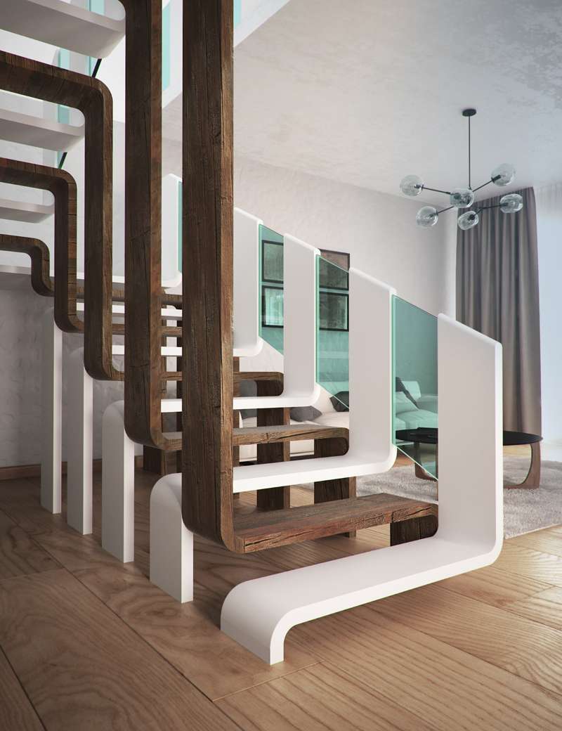 A Staircase with an Interlocking Design