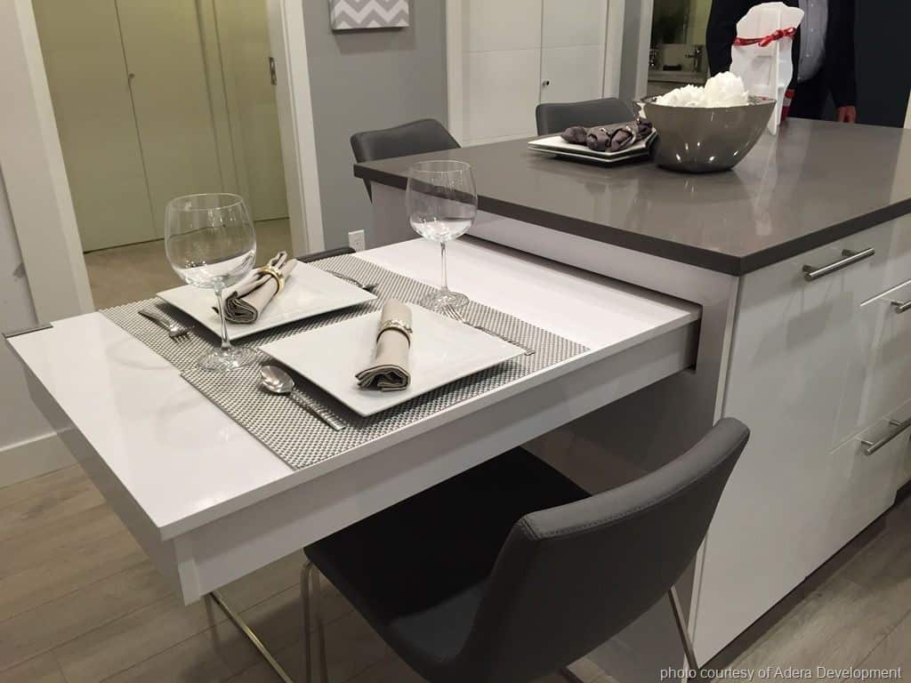 A Kitchen Island with a Pull-Out Dining Table
