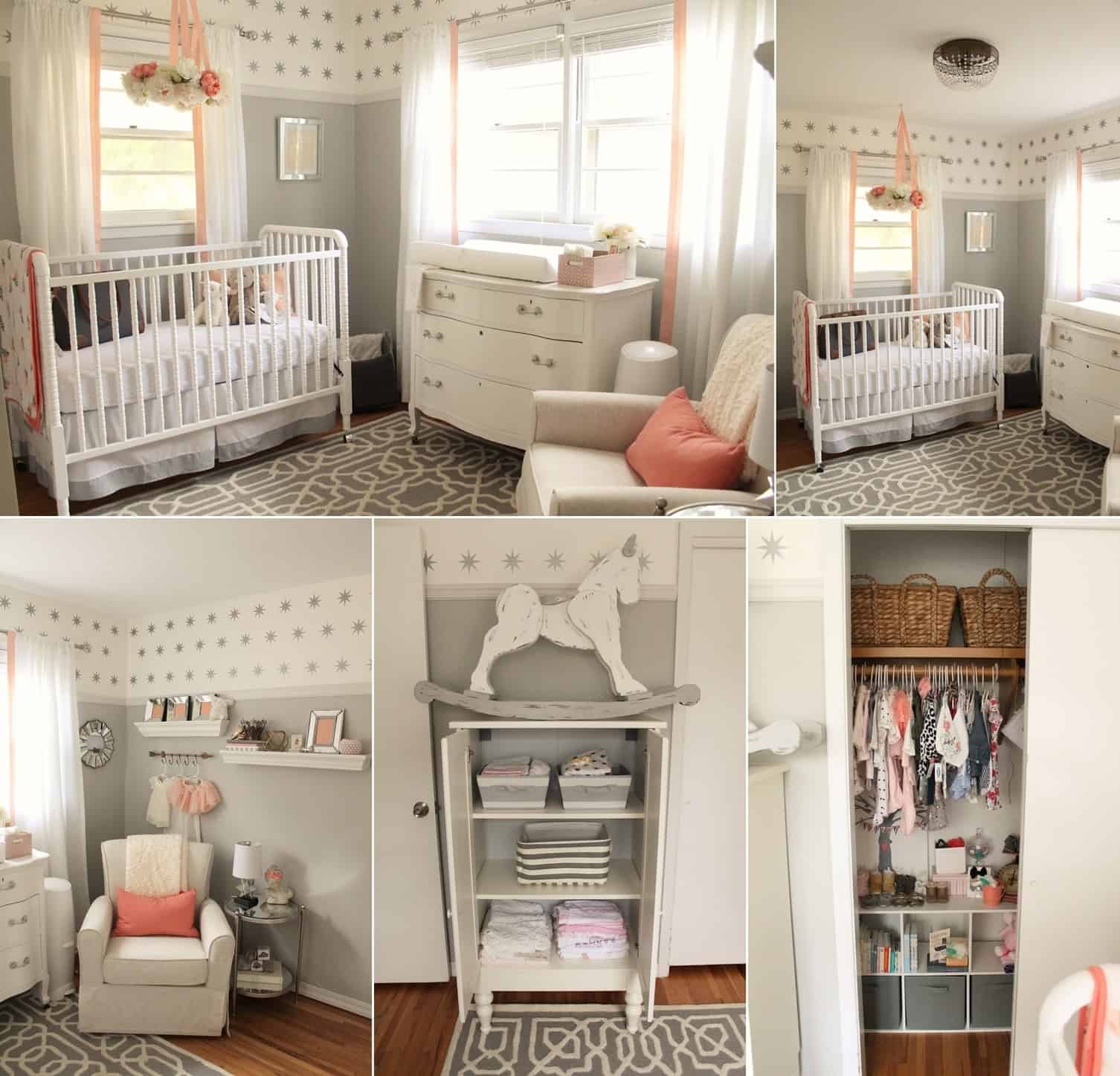 A Peach and Gray Baby Girl's Nursery