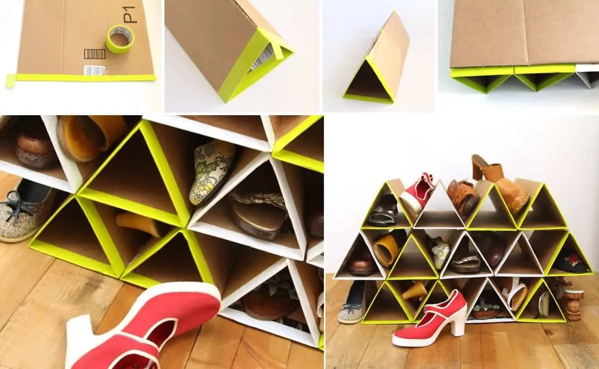 An Eco-friendly Cardboard Shoe Rack