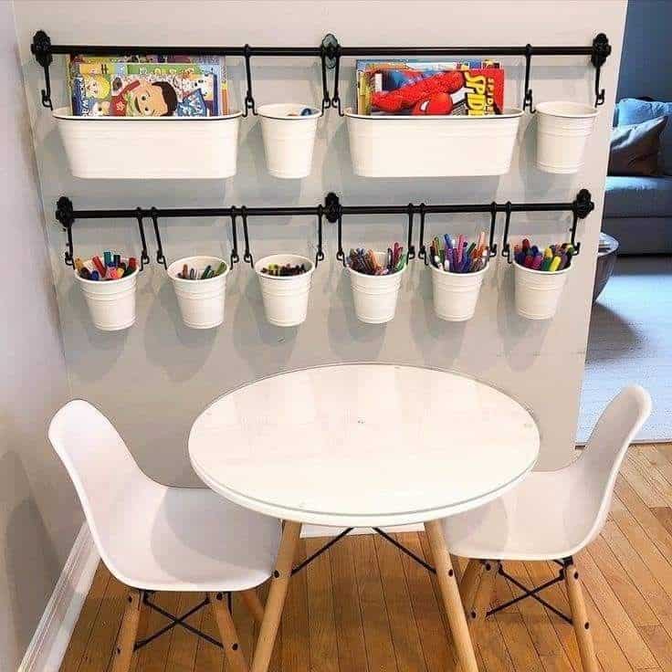 Use Plastic Wall Baskets for Colorful Separation