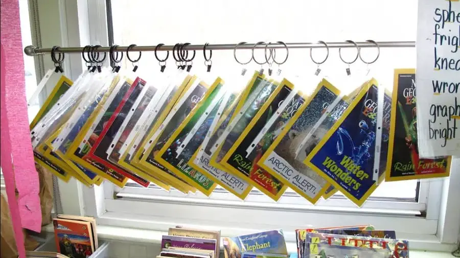 Use a Curtain Rail to Hang Magazines
