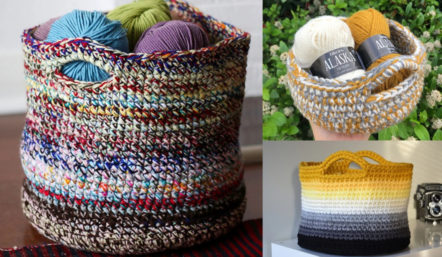 Wicker Designed Basket for Storage of Yarns