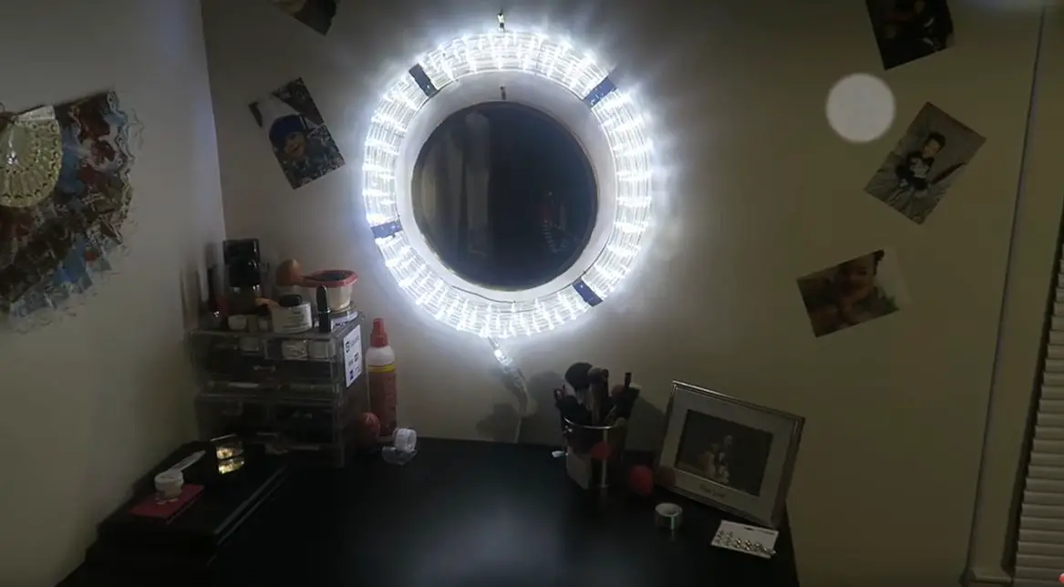 A Rope Light Wrapped Mirror