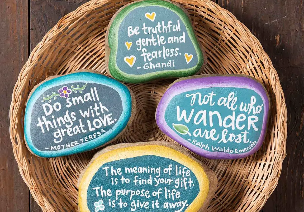 Painted Rock Paperweights