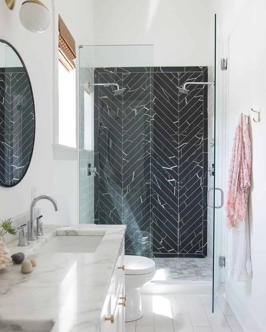 Herringbone Tiles Shower