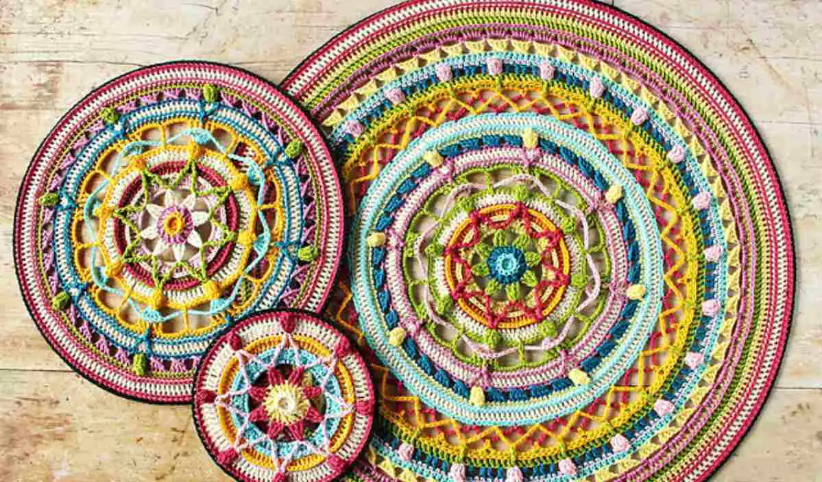 Crochet Mandala Radiant Rose Doily