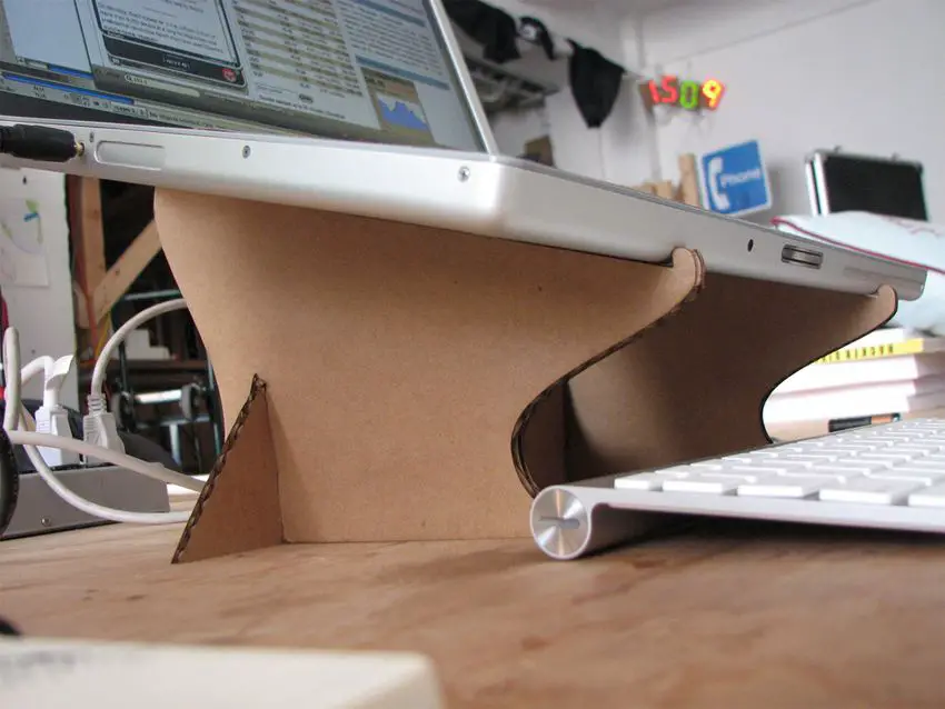 laptop stand out of cardboard