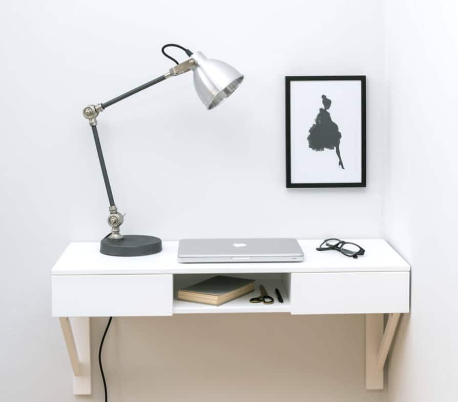 Drawers containing a floating desk