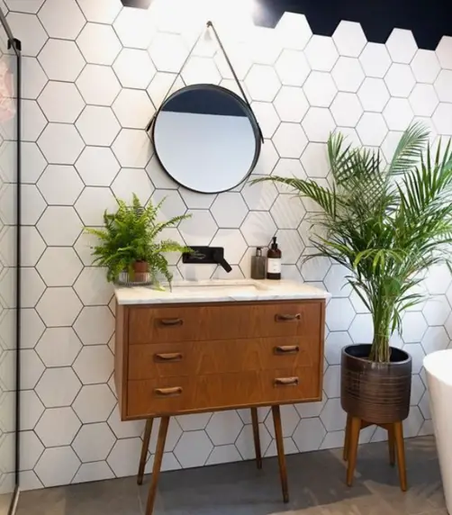 Use Stylishly Designed Tiles for bathroom vanity