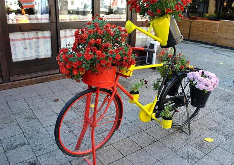 DIY Bike plant stand