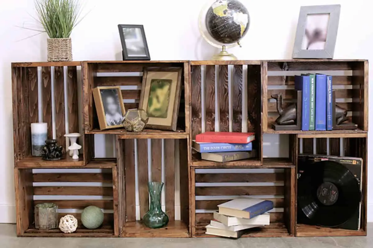 DIY Wooden Crates Shelves