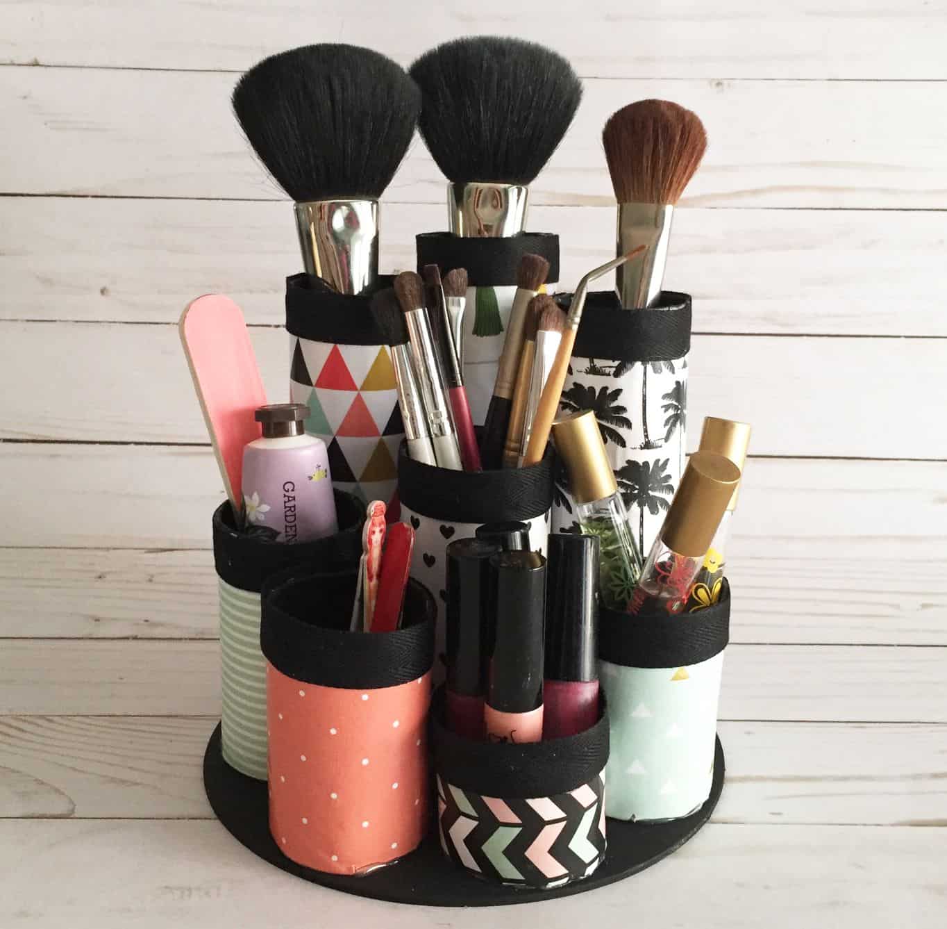DIY makeup organizer