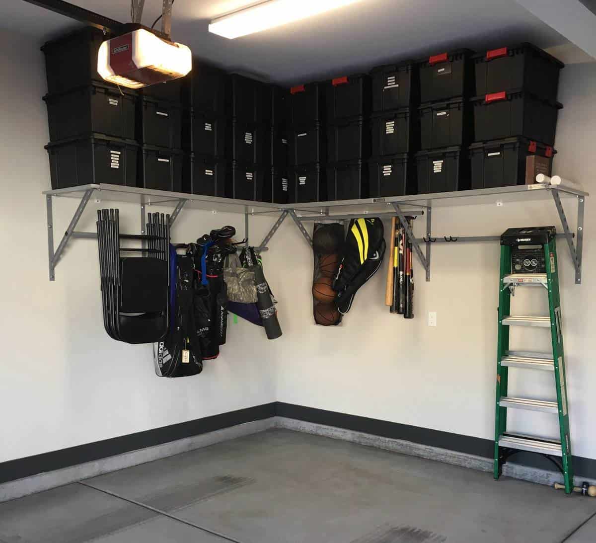 Ladder Garage Shelves