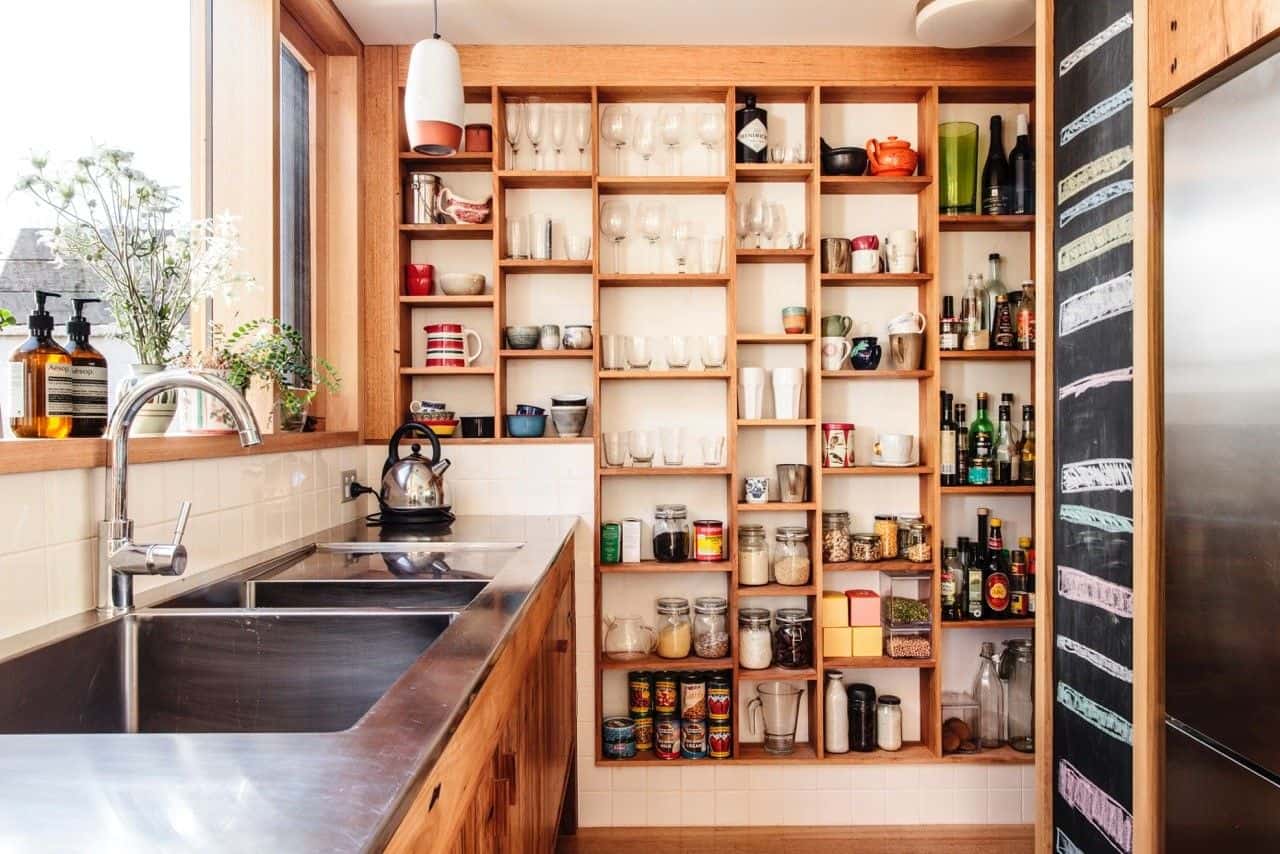 DIY Open Kitchen Pantry Shelves