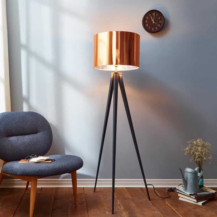 DIY Floor Lamp with Copper Top