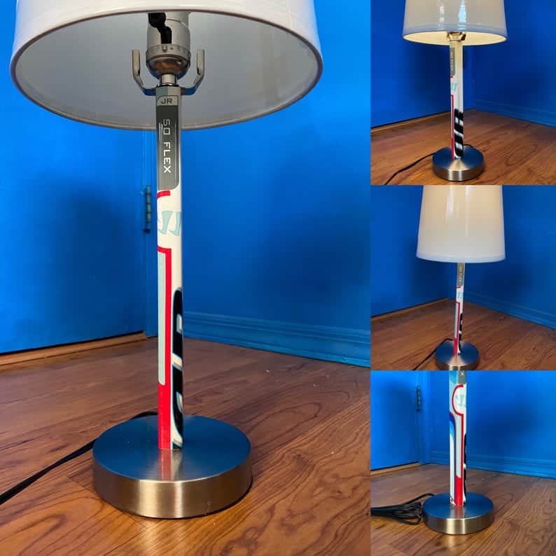 DIY Hockey Stick Floor Lamp