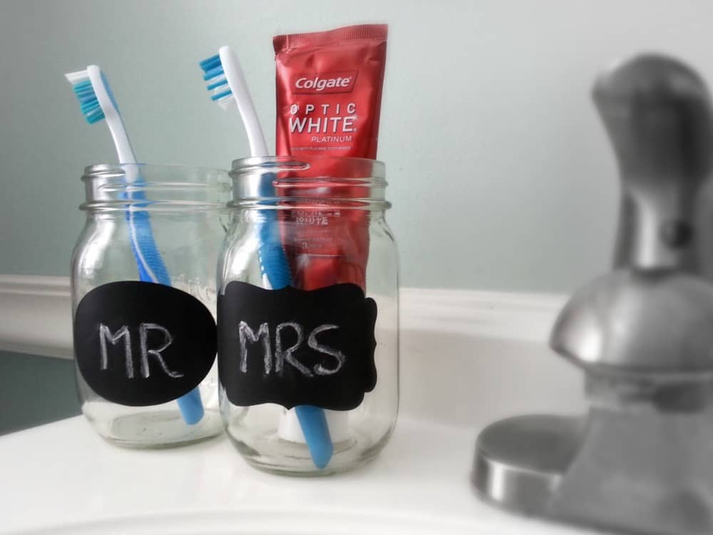DIY Mr. and Mrs. Toothbrush Holder