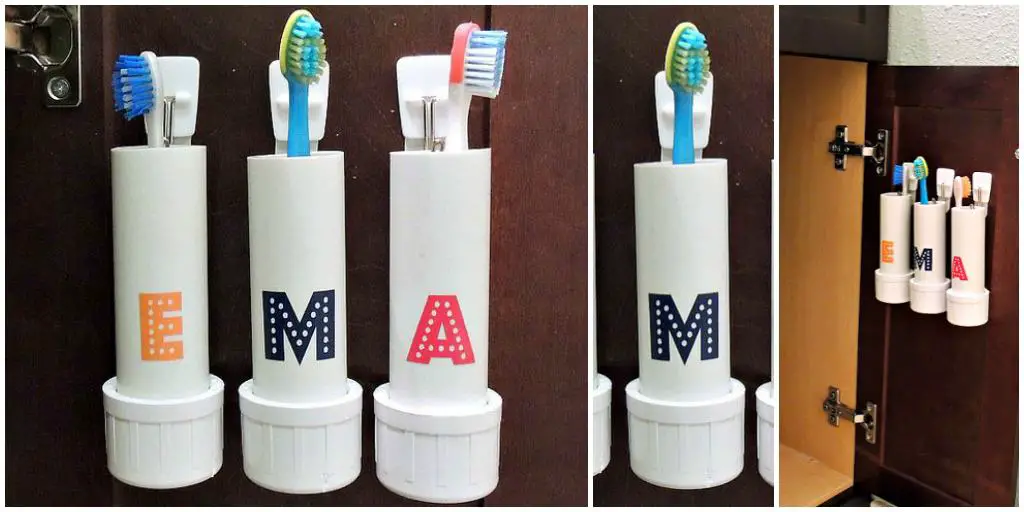 DIY PVC Toothbrush Holder