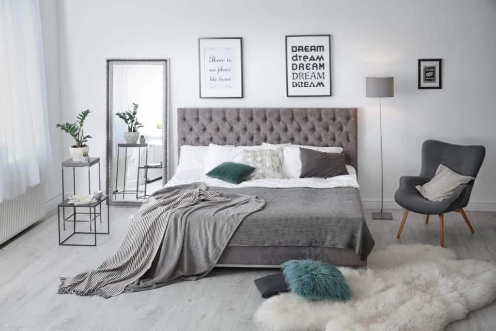 A Modern Bedroom with Some Little Artwork