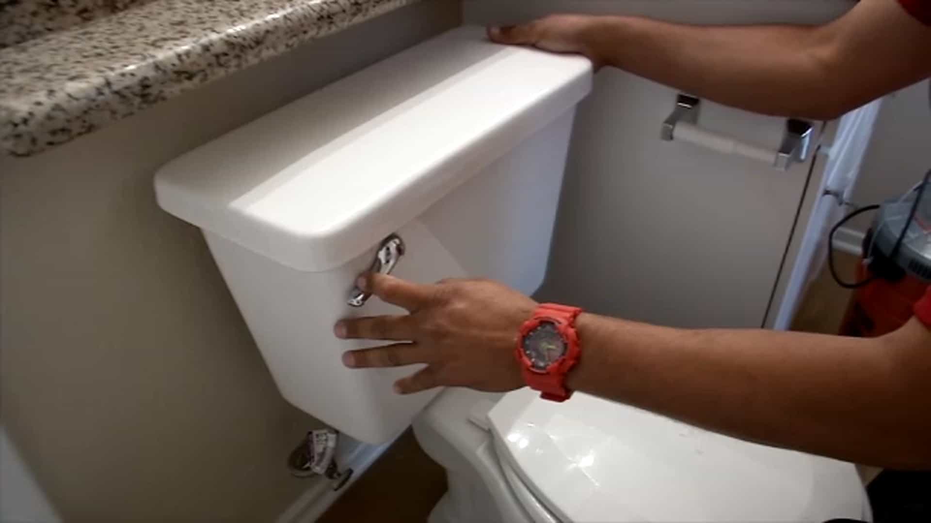 Flush the toilet carefully